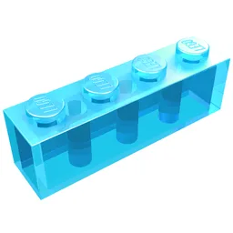 Brick 1 x 4 / Trans-Light Blue