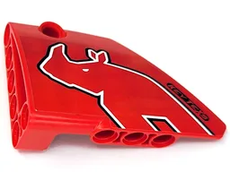 Technic, Panel Fairing #13 Large Short Smooth, Side A with Rhino Head Outline, 'KEY TEXS' on Black Background Pattern (Sticker) - Sets 8041 / 42041