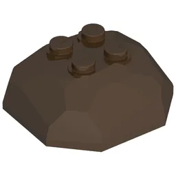 Rock Boulder 4 x 4, Top / Brown