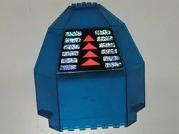 Panel 10 x 10 x 12 Quarter Dome with Red Triangles and Holographic Rectangles Pattern (Sticker) - Set 6959 / Trans-Dark Blue