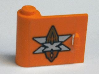 Lego Door 1 x 3 x 2 Left with Silver Island Xtreme Stunts Logo Pattern (Sticker) - Set 6739