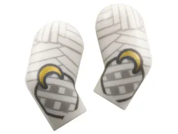 Arm, (Matching Left and Right) Pair with Layered Wrappings and Gold Crescent Moons Pattern / White