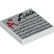 Tile 2 x 2 with 'A+ Lisa' Homework Print / White