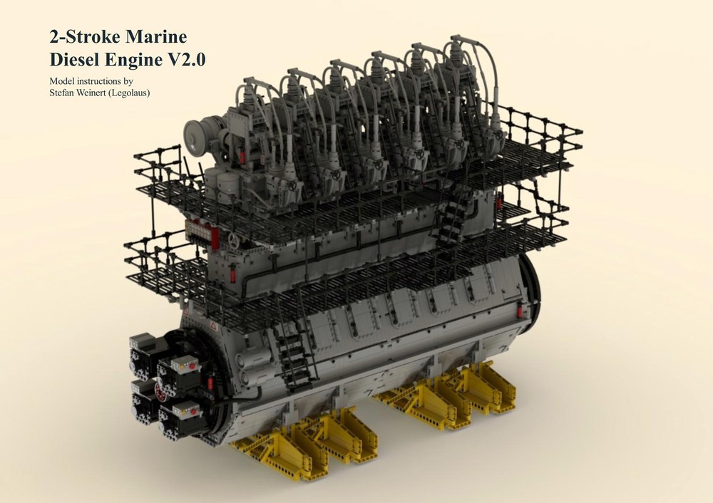 Lego 2-Stroke Marine Diesel Engine (BuWizz/Infrared Version)