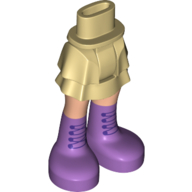 Lego Minidoll Hips and Layered Skirt with Light Nougat Legs and Lavender Boots / Tan