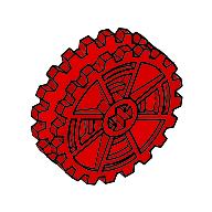 Lego Technic Tread Sprocket Wheel Dual Thin / Red