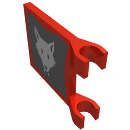 Flag 2 x 2 Square with Wolfpack Print / Red