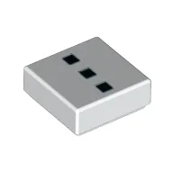 Tile 1 x 1 with 3 Black Squares Print