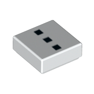 Lego Tile 1 x 1 with 3 Black Squares Print