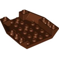 Lego Brick Wedged, Sloped Inverted 6 x 6 x 1 Triple / Reddish Brown