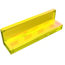 Panel 1 x 4 x 1 with Rounded Corners [Thick Wall] / Trans-Yellow