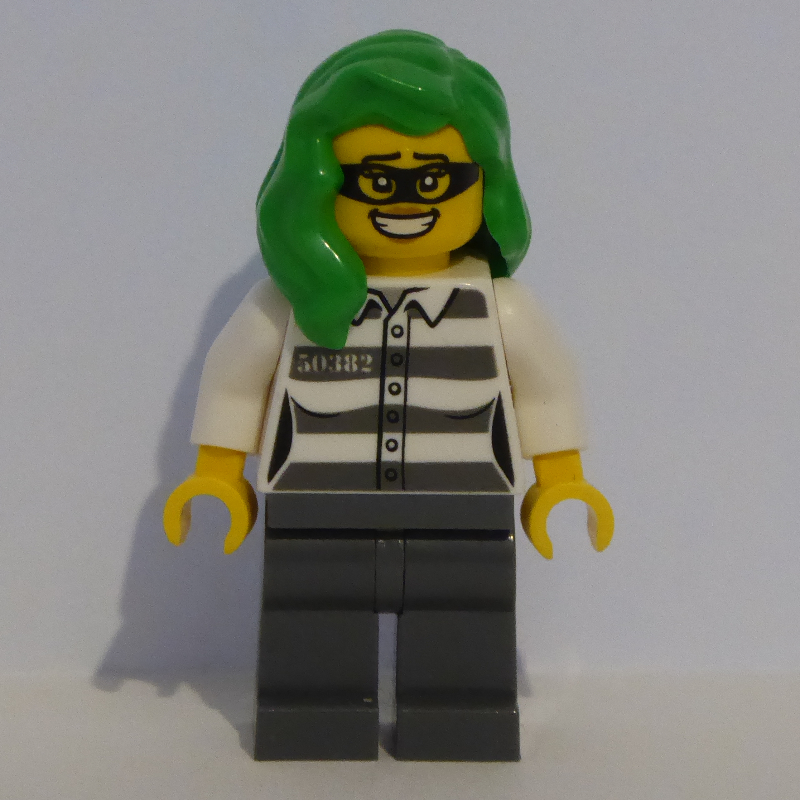 Lego Criminal, Prison Shirt, Bright Green Hair