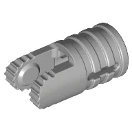 Hinge Cylinder 1 x 2 Locking with 2 Click Fingers and Axle Hole, 9 Teeth / Light Bluish Gray