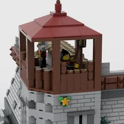 Modular Castle Section: Corner with Watchtower & Stable