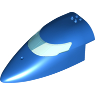 Lego Aircraft Fuselage Curved Forward 8 x 16 x 5 with Trans-Light Blue Glass / Blue