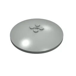 Dish 8 x 8 Inverted [Radar], Solid Studs, Rounded Anti-stud Underside / Light Gray