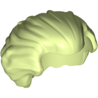 Lego Hair Swept Back with Widow's Peak Chin-Length and Bushy in Back / Yellowish Green