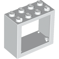 Lego Window 2 x 4 x 3 Frame with Solid Studs / White