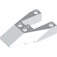 Lego Brick Wedged, Sloped 6 x 4 Cutout, Stud Notches / White