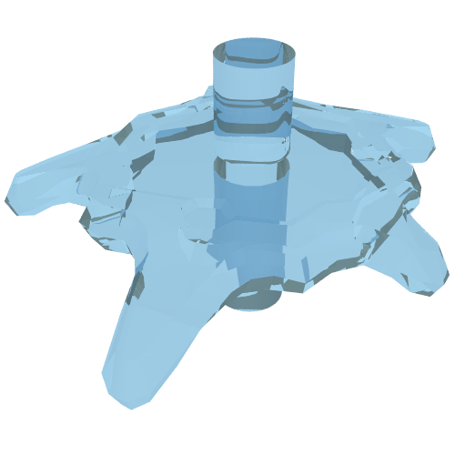 Lego Wave / Power Burst / Flame, Shield Small with Bar Ends / Trans-Light Blue