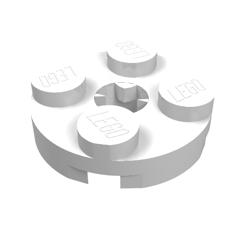 Lego Plate Round 2 x 2 with Axle Hole Type 2 (X Opening) / White