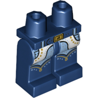 Lego Hips and Dark Blue Legs with Bright Light Blue and White Cowboy Jeans with Gold Trim Print / Dark Blue