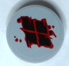 Lego Tile, Round 2 x 2 Inverted with Black Diamonds and Red Paint Splotches Pattern (Sticker) - Set 76300