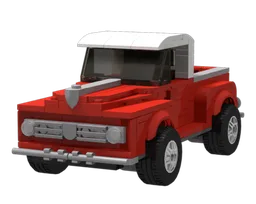 Classic Red Retro Pickup Truck MOC