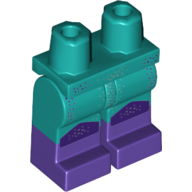Lego Hips with Dark Turquoise Legs and Dark Purple Boots Pattern with Dark Purple/Silver Dots print / Dark Turquoise