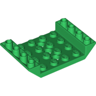 Lego Brick Sloped Inverted 45° 6 x 4 Double with 4 x 4 Recessed and 3 Holes / Green