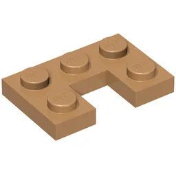 Plate 2 x 3 with 1 x 1 Cutout / Medium Nougat