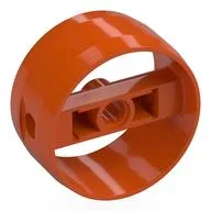 Technic Cylinder 4 x 4 with Pin Holes and Centre Bar, Closed Sides on Bar / Reddish Orange