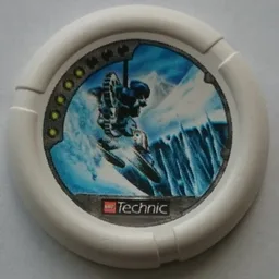 Large Figure Throwing Disk, Ski / Ice, 5 Pips, Skiing Down to Ice Spires Print