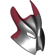 Large Figure Mask / Visor, Vladek with Horns, Marbled Black Pattern / Dark Red