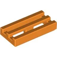 Tile Special 1 x 2 Grille with Bottom Groove / Orange