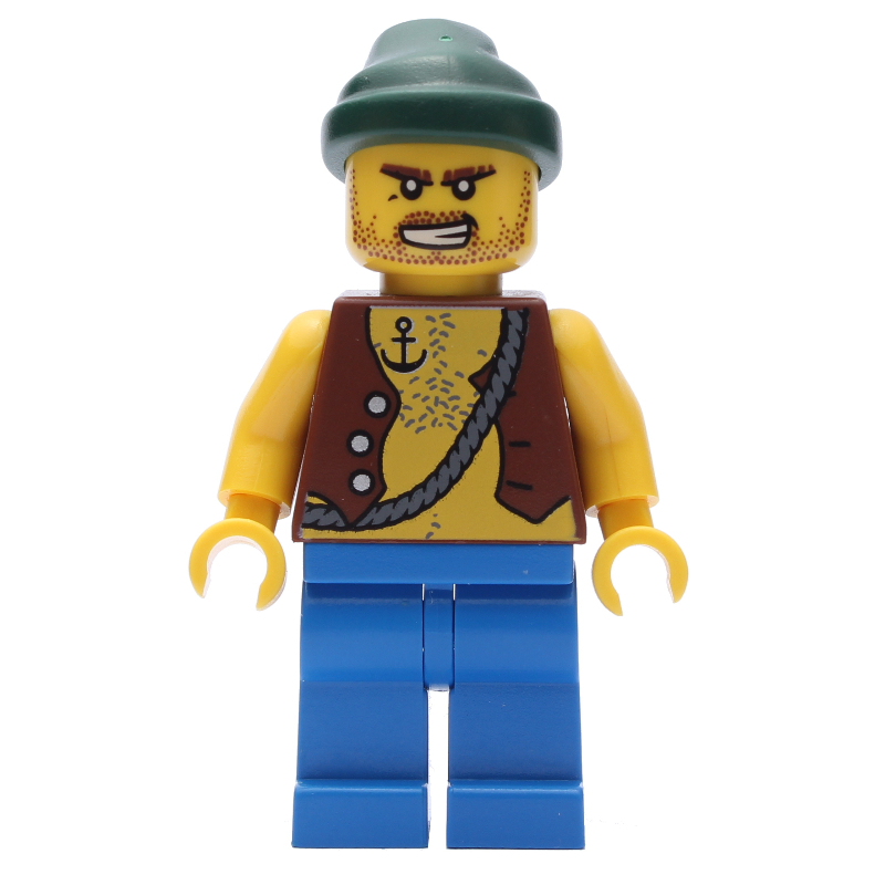 Lego Pirate - Anchor Tattoo, Blue Legs, Dark Green Bandana