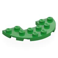 Lego Plate Round Half 3 x 6 with 1 x 2 Cutout / Bright Green