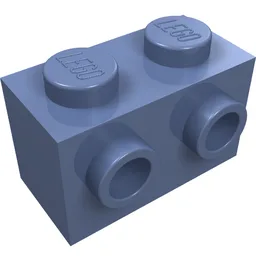 Brick Special 1 x 2 with 2 Studs on 1 Side / Sand Blue