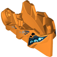 Lego Large Figure Head, Jaw with Axle Hole with 6 Medium Azure Eyes and Black Spots Print