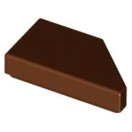 Tile 1 x 2 with Stud Notch Left / Reddish Brown