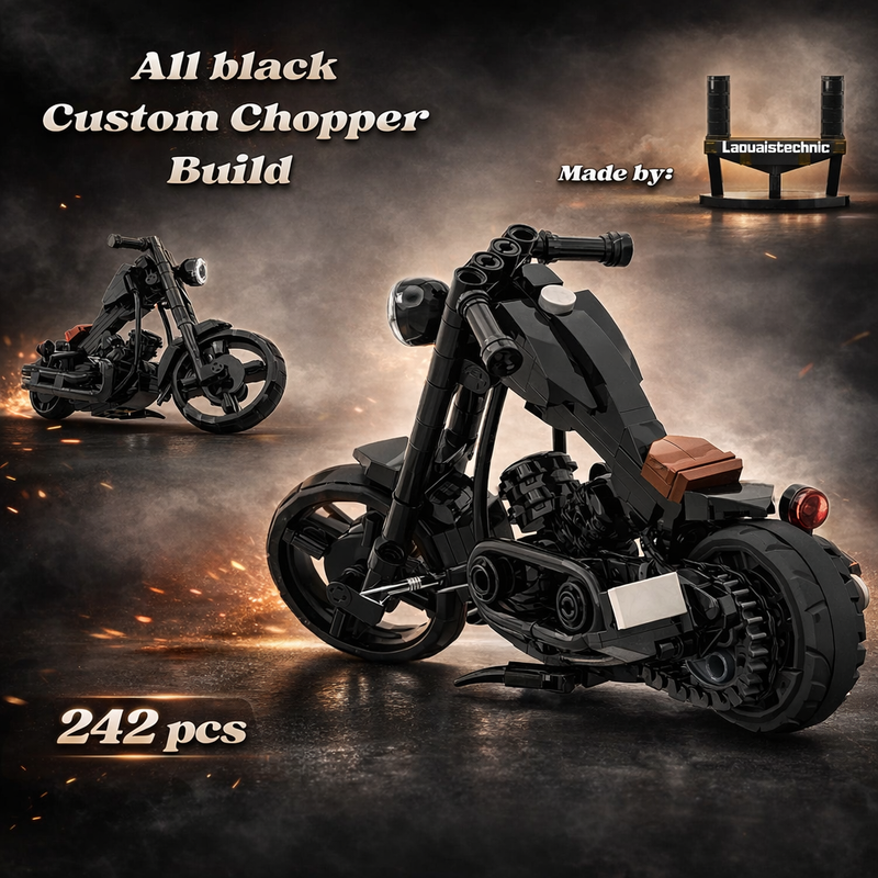 Lego All Black Custom Chopper