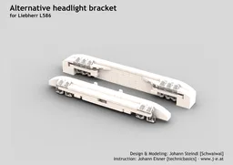 Alternative headlight bracket for Liebherr L586