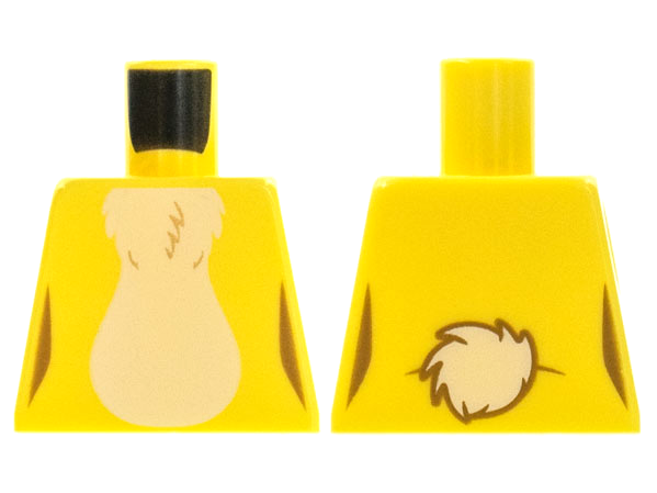 Lego Torso White Fur Stomach and Cottontail Pattern