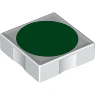 Duplo Tile 2 x 2 with Shape Green Circle Print / White