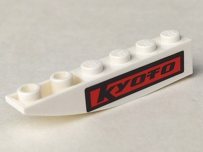 Lego Slope, Curved 6 x 1 Inverted with Black 'KYOTO' on Black and Red Background Pattern Model Left (Sticker) - Set 8897