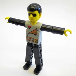 Technic Figure Black Legs, Light Gray Top with 2 Brown Belts, Black Arms / [No Color/Any Color]