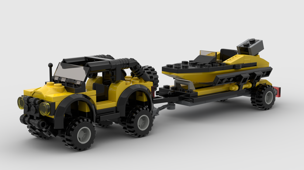 Lego Jeep Wrangler plus Boat and Trailer