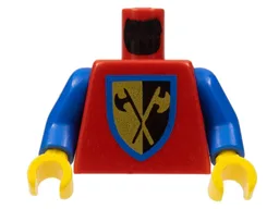 Torso Castle Crusaders Crossed Axe Shield Pattern / Blue Arms / Yellow Hands