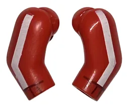 Arm, (Matching Left and Right) Pair with White Stripes and Dark Red Cuffs Pattern / Red