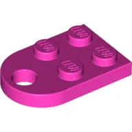 Plate Special 3 x 2 with Rounded End, Hole / Dark Pink